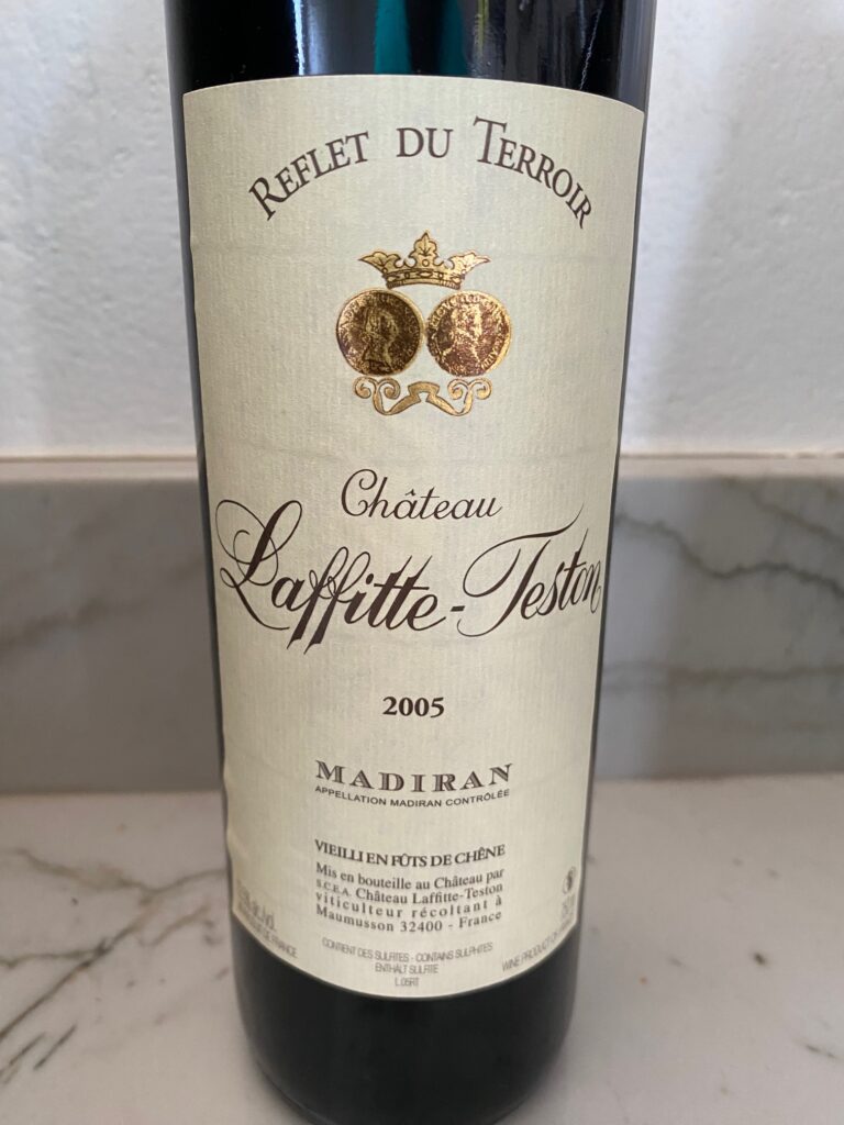 Chateau Laffitte-Teston 2005, a bottle of Madiran. Copyright Peyroulat.com